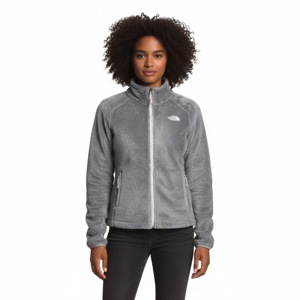 The North Face Fuzzy Full Zip Jacket Womens S Gray Casual Relaxed Gorpcore